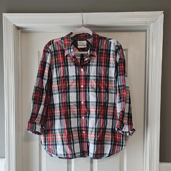 J. Crew Women's Multicolor Plaid Button Down Shirt - Picture 1 of 3
